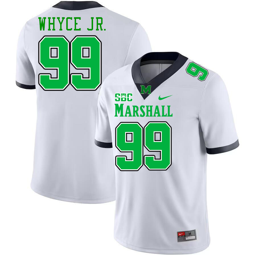 Marshall Thundering Herd #99 Jamaal Whyce Jr. College Football Jerseys Stitched-White